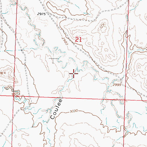 Topographic Map of Taylor Coulee, MT