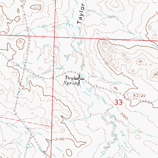 Topographic Map of Taylor Spring, MT