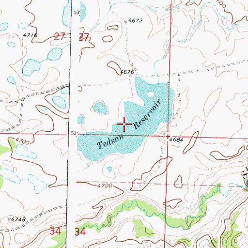 Topographic Map of Tedson Reservoir, MT