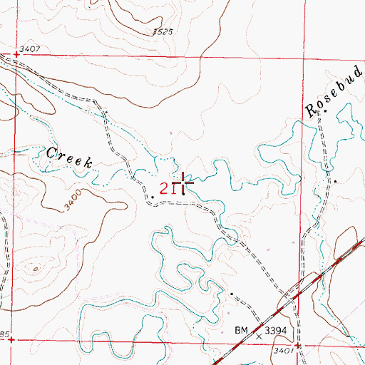 Topographic Map of Teeth Creek, MT