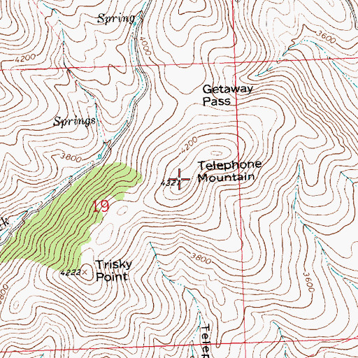 Topographic Map of Telephone Mountain, MT