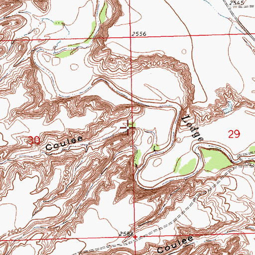 Topographic Map of Telescope Coulee, MT