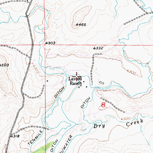 Topographic Map of Tenmile Creek, MT