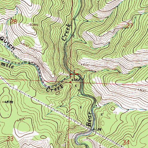 Topographic Map of Tenmile Creek, MT