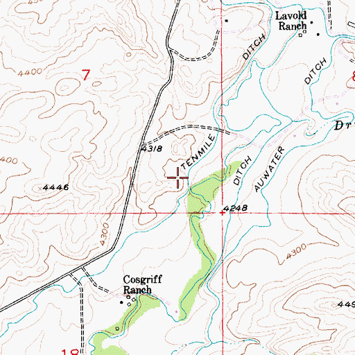 Topographic Map of Tenmile Ditch, MT