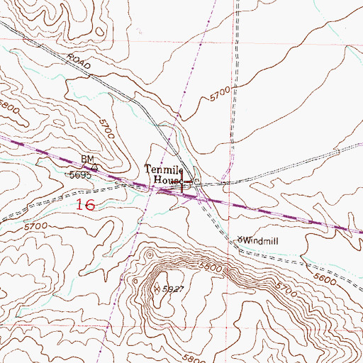 Topographic Map of Tenmile House, MT