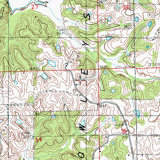Topographic Map of Mount Tabor Baptist Church, AR