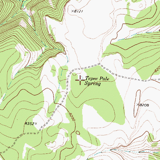 Topographic Map of Tepee Pole Spring, MT