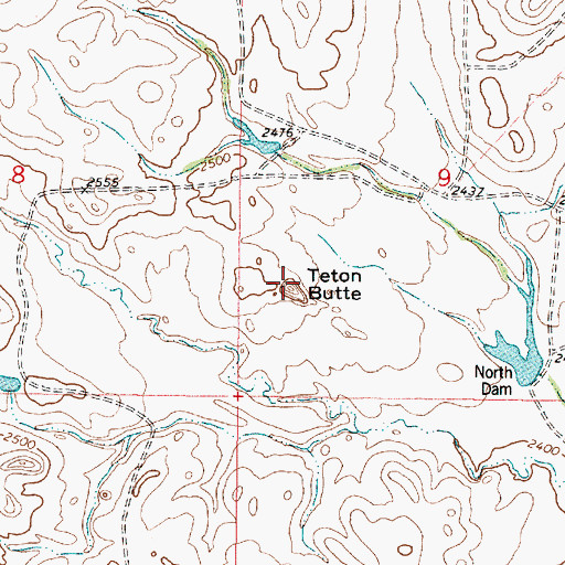 Topographic Map of Teton Butte, MT