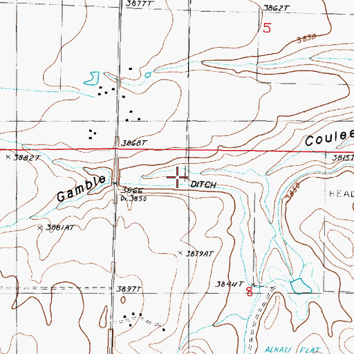 Topographic Map of Teton Ditch, MT
