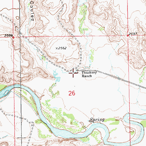 Topographic Map of Thackery Ranch, MT