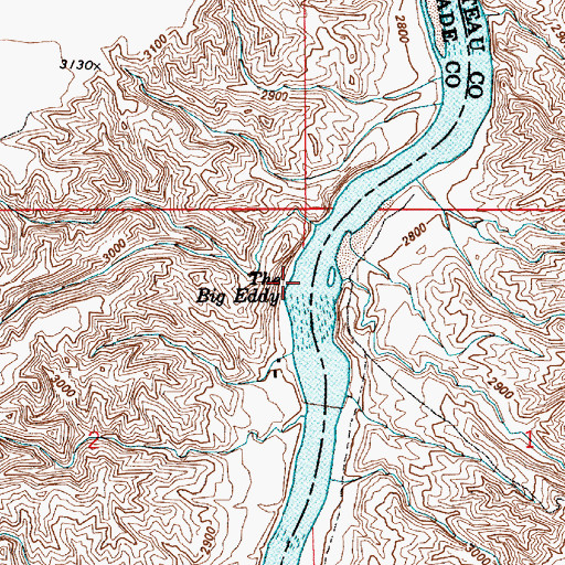 Topographic Map of The Big Eddy, MT