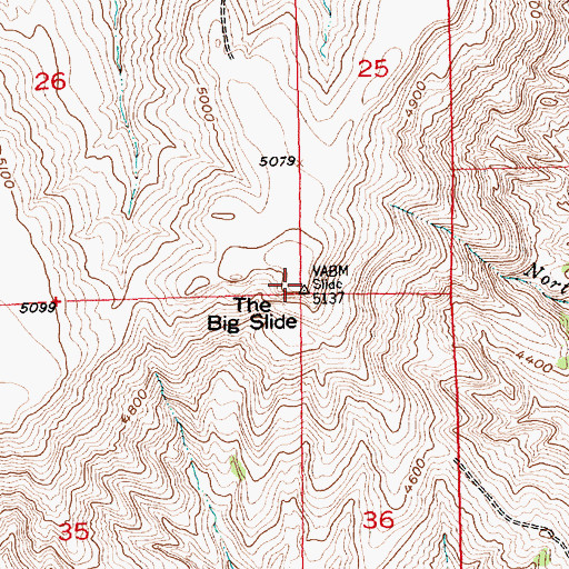 Topographic Map of The Big Slide, MT
