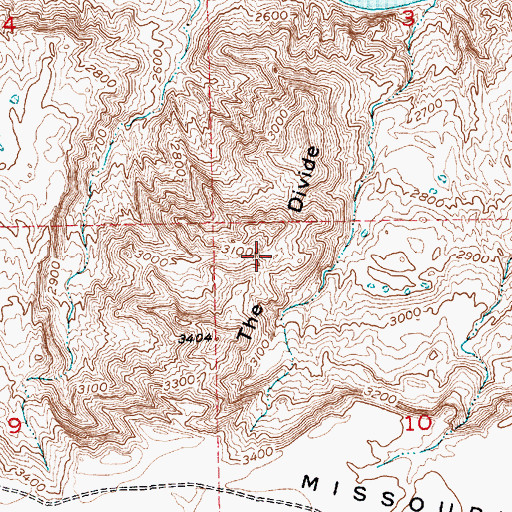 Topographic Map of The Divide, MT