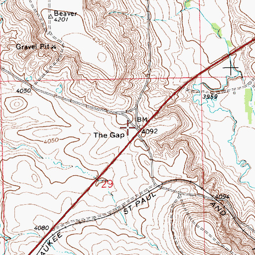 Topographic Map of The Gap, MT