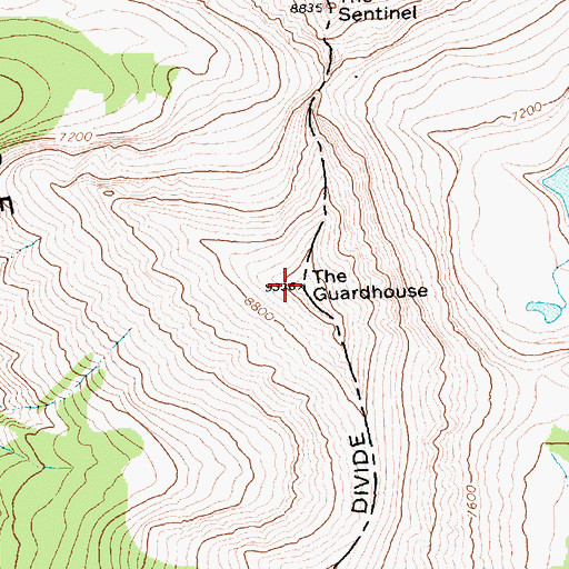 Topographic Map of The Guardhouse, MT