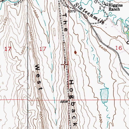 Topographic Map of The Hogback, MT
