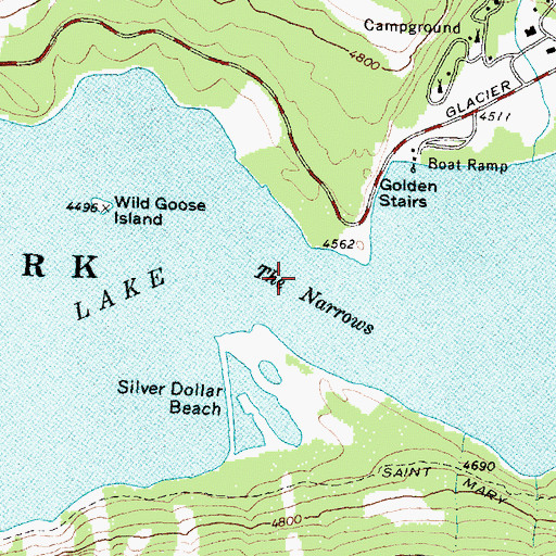 Topographic Map of The Narrows, MT