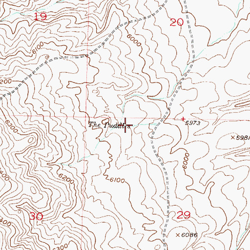 Topographic Map of The Puddles, MT