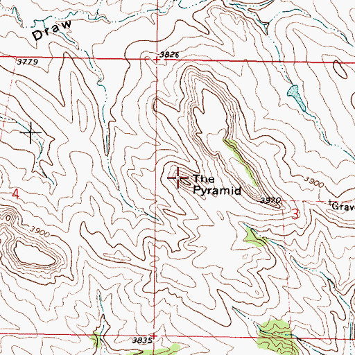 Topographic Map of The Pyramid, MT