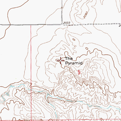Topographic Map of The Pyramid, MT