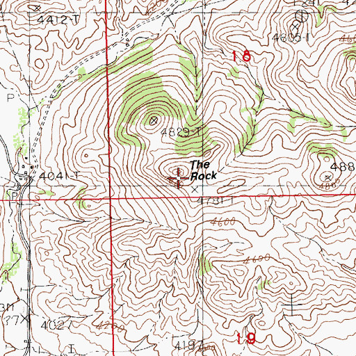 Topographic Map of The Rock, MT