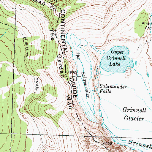 Topographic Map of The Salamander Glacier, MT