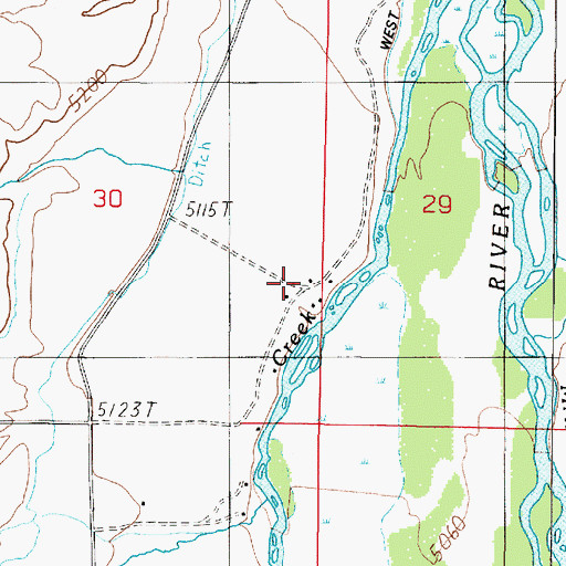 Topographic Map of Thexton Ranch, MT
