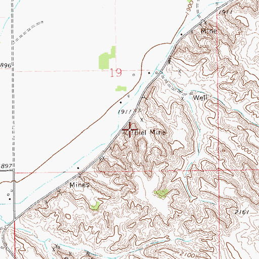 Topographic Map of Thiel Mine, MT