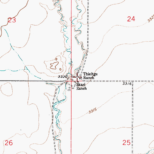 Topographic Map of Thieltge Ranch, MT