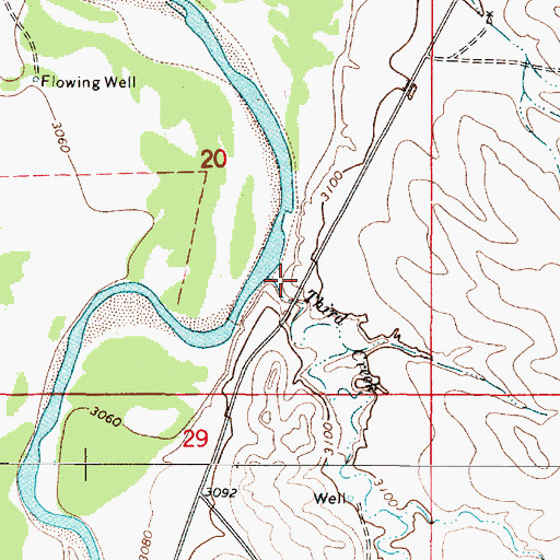 Topographic Map of Third Creek, MT