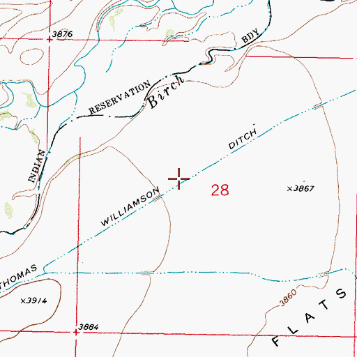 Topographic Map of Thomas Williamson Ditch, MT