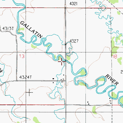Topographic Map of Thompson Creek, MT
