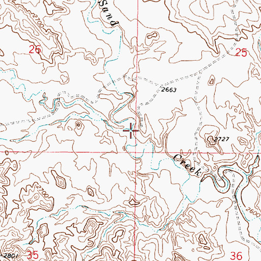 Topographic Map of Thompson Creek, MT