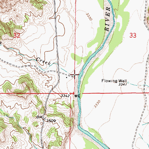 Topographic Map of Thompson Creek, MT