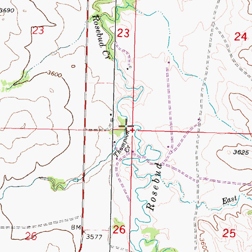 Topographic Map of Thompson Creek, MT