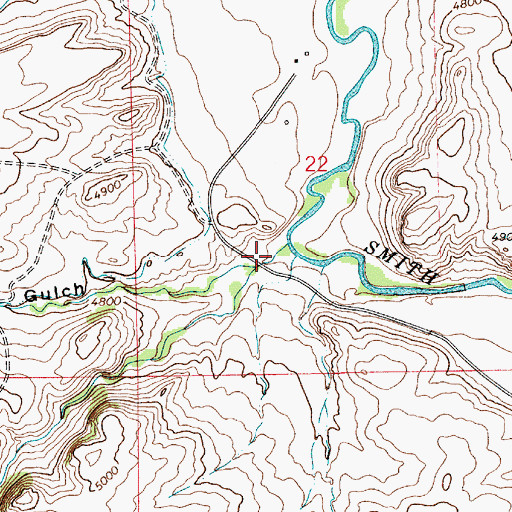 Topographic Map of Thompson Gulch, MT