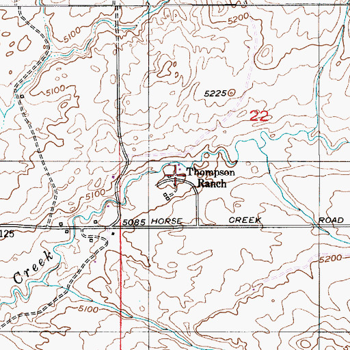 Topographic Map of Thompson Ranch, MT