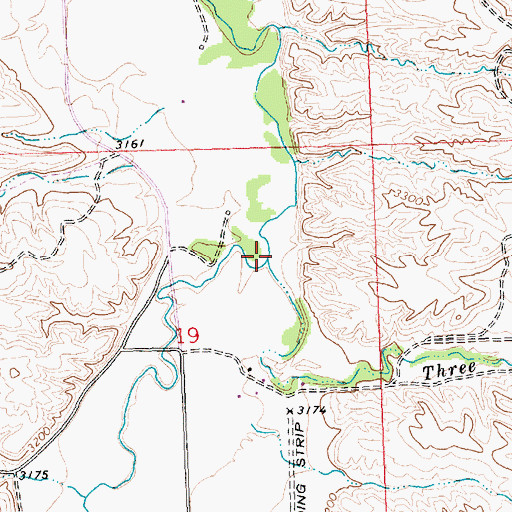 Topographic Map of Three Wolf Creek, MT