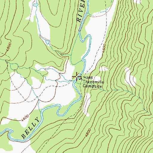 Topographic Map of Threemile Campsite, MT