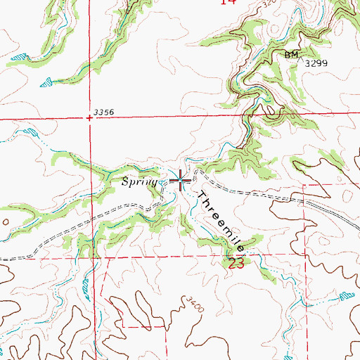 Topographic Map of Threemile Coulee, MT