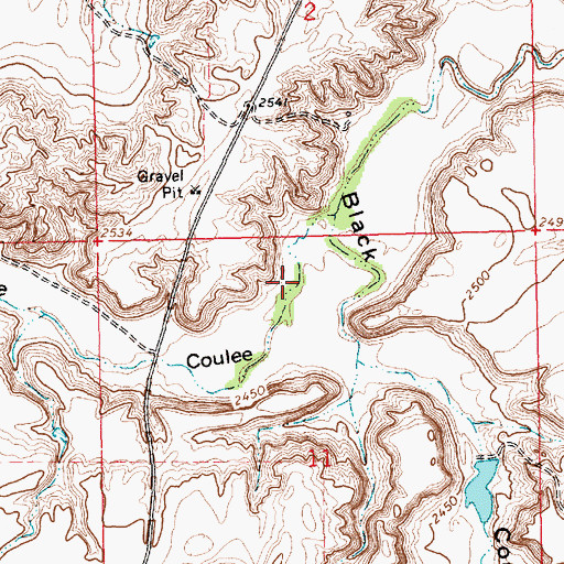 Topographic Map of Threemile Coulee, MT