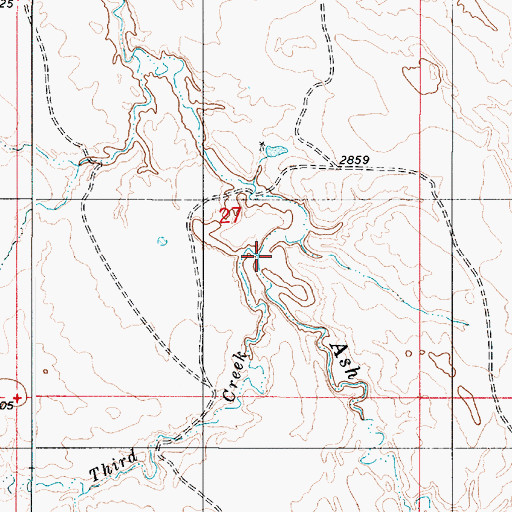 Topographic Map of Third Creek, MT