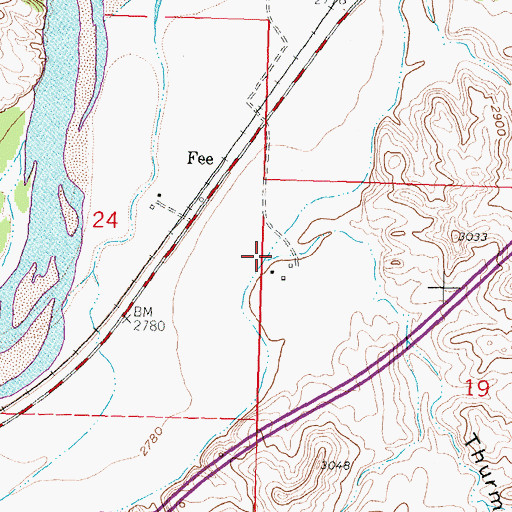 Topographic Map of Thurmond Coulee, MT