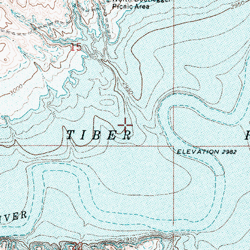 Topographic Map of Lake Elwell, MT