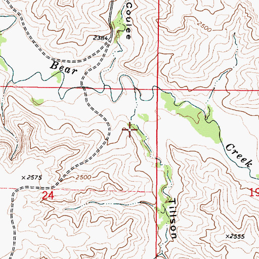 Topographic Map of Tillson Coulee, MT