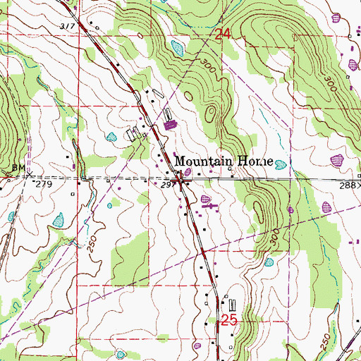 Topographic Map of Mountain Home, AR