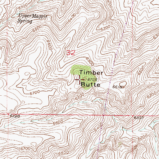 Topographic Map of Timber Butte, MT