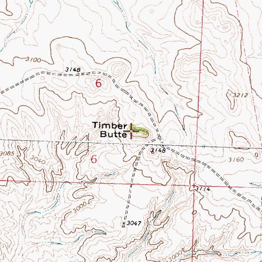 Topographic Map of Timber Butte, MT