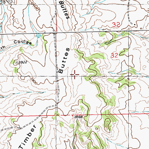 Topographic Map of Timber Buttes, MT